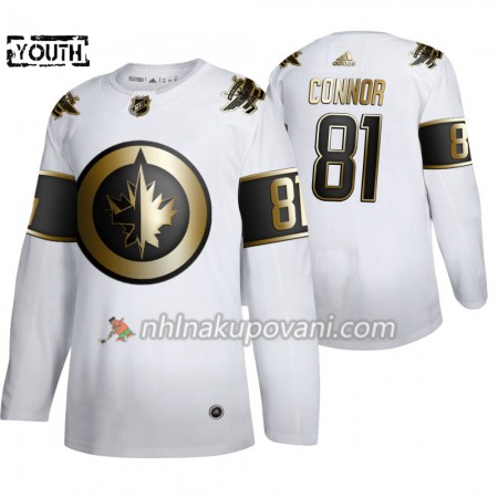 Winnipeg Jets Dresy Kyle Connor 81 Adidas 2019-2020 Golden Edition Bílá Authentic - Dětské Winnipeg Jets Dresy Kyle Connor 81 Adidas 2019-2020 Golden Edition Bílá Authentic - Dětské